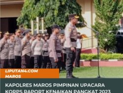 Kapolres Maros Pimpin Upacara Korps Raport Kenaikan Pangkat 2023