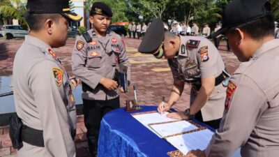 kapolres-lebak-pimpin-upacara-sertijab-wakapolres-lebak-dan-kapolsek-bayah