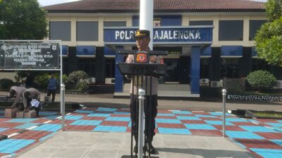 Kasat Binmas Polres Majalengka Pimpin Apel Perlombaan Ketangkasan Satpam Mitra Polres Majalengka