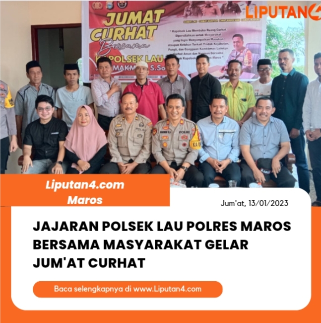 jajaran-polsek-lau-polres-maros-bersama-masyarakat-gelar-jum’at-curhat