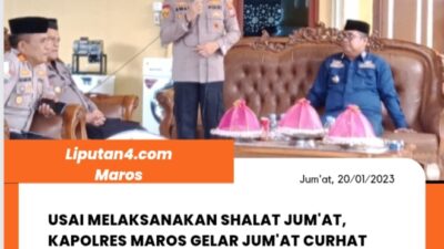 Usai Melaksanakan Sholat Jum’at, Kapolres Maros Gelar Jum’at Curhat Bersama Warga Kecamatan Simbang