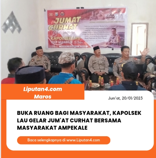 buka-ruang-kepada-masyarakat,-kapolsek-lau-gelar-jum’at-curhat-bersama-warga-ampekale