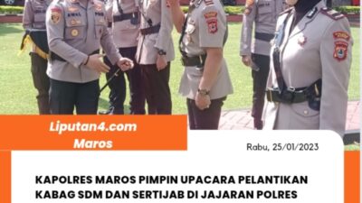 kapolres-maros-pimpin-upacara-pelantikan-kabag-sdm-dan-sertijab-di-jajaran-polres-maros.