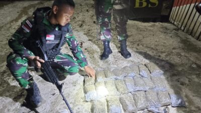 satgas-pamtas-yonif-132/bs-berhasil-menggagalkan-penyelundupan-ganja-seberat-3250-gram