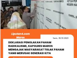 Deklarasi Penolakan Paham Radikalisme, Kapolres Maros Ajak Masyarakat Tolak paham yang merusak generasi Kita