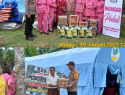 Giat Bhabinkamtibmas Polsek Malangke Barat Sambang Dan Bakti Sosial Kepada warga Korban Banjir Di Kec Malangke Kab.Luwu utara