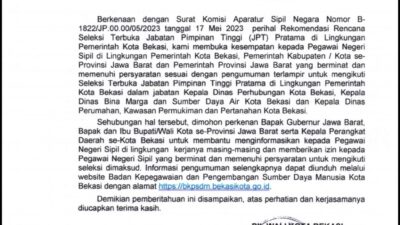 Terkesan Dipaksa, Ketua RJN Bekasi Raya Pertanyakan Open Bidding Pemkot Bekasi.