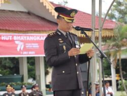 Kapolres Inspektur Upacara Peringatan HUT Bhayangkara Ke-77 Tahun 2023 di Kota Tebing Tinggi