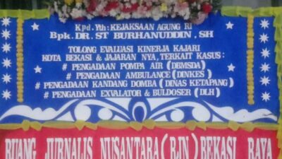 Kirim Karangan Bunga KeKejagung RI, RJN Minta Kejagung RI Evaluasi Kinerja Kajari Kota Bekasi & Jajaran nya