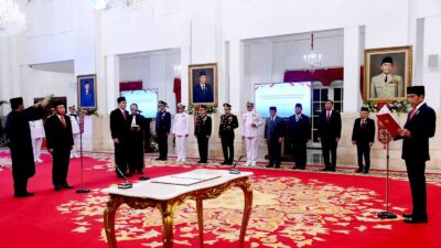 Menhan Prabowo Hadiri Pelantikan Kepala Bakamla RI dan Kepala Badan Karantina Indonesia di Istana Negara