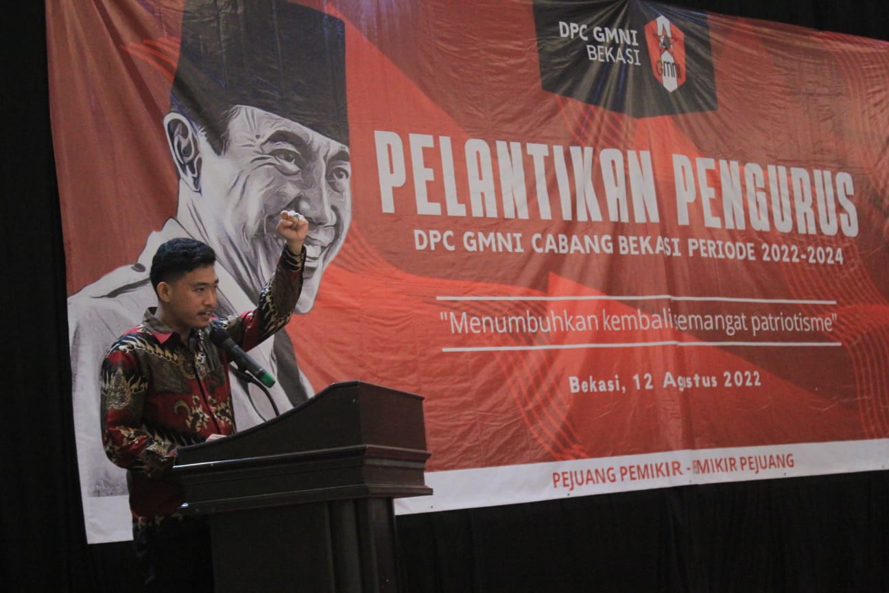 Foto : Ketua Dewan Pimpinan Cabang Gerakan Mahasiswa Nasional Indonesia (GMNI) Bekasi, Christianto Manurung