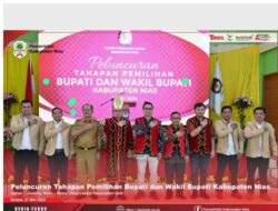 Arota Lase A.Md Menghadiri Peluncuran Tahapan Pemilihan Bupati Dan Wakil Bupati Tahun 2024