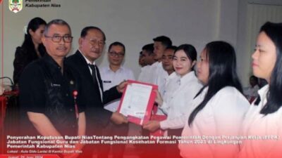 Pemkab Nias Serahkan SK PPPK Pada Jabatan Fungsional Guru Dan Kesehatan Formasi Tahun 2023