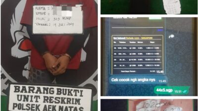 Petugas Polsek Aek Natas Tangkap Jurtul Togel