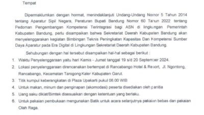 Jamparing Institut : Bupati Bandung Bisa Membatalkan Kegiatan Bimtek ASN Ke Garut