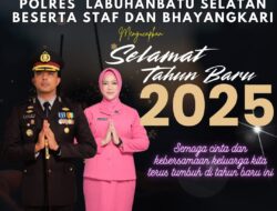 Kapolres Labuhan Batu Selatan AKBP Arfin Fachreza Beserta Staff Jajaran Dan Bhayangkari Ucapkan Selamat Tahun Baru 2025