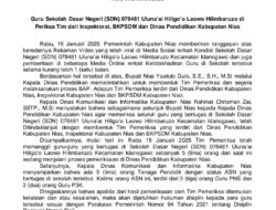 Guru SDN 078481 Uluna’ai Hiligo’o Laowo Hilimbaruzo di Periksa Tim dari Inspektorat BKPSDM dan Dinas Pendidikan Kabupaten Nias